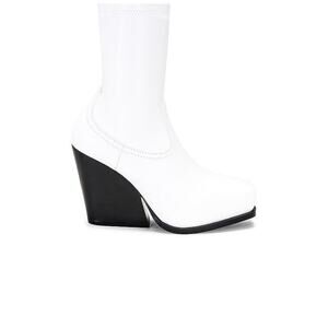 Stella McCartney white western sock stretch ankle BLOCK HEEL BOOTS  38/ US 8